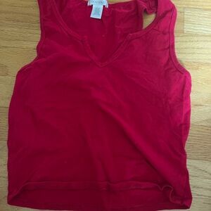 Bozzolo Red Sleeveless Crop Tank Top